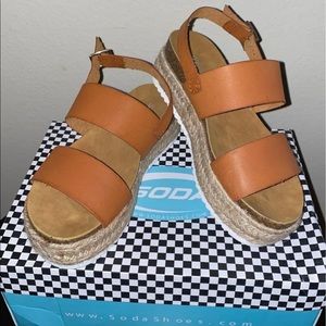 brown platform sandals
